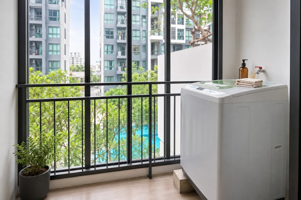 ขายคอนโด Living Nest รามคำแหง  วิวสระ ติดสวนลอยฟ้า ใกล้เดอะมอลล์บางกะปิเพียง 120 ม.